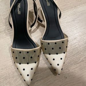 Diane Von Furstenburg Bergbeige polka dot sling back